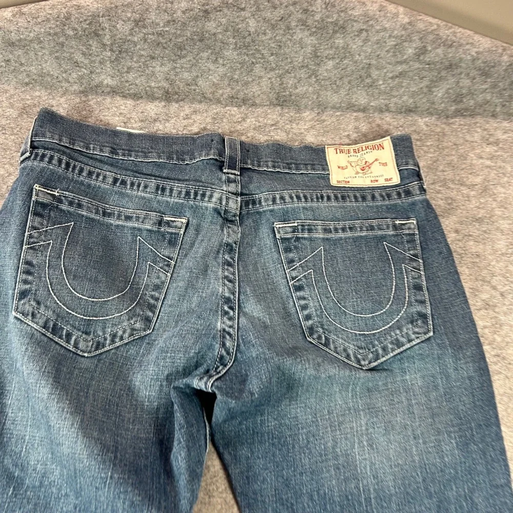 True Religion Geno Relaxed Slim Jeans Mens 36x32 Blue Medium Wash Horseshoe Y2K
